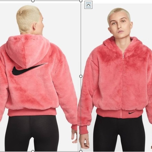 Nike Jackets & Blazers - NWT Nike Women's Sportswear Essentials Faux Fur Jacket Sptcas Pink.